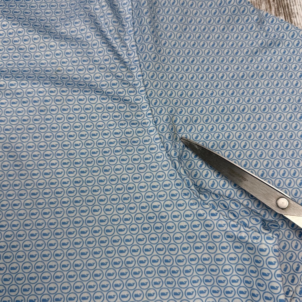 Vineyard Vines On-The-Go Sankaty Polo Mens XL AOP Whale Print Performance Golf - Picture 6 of 9